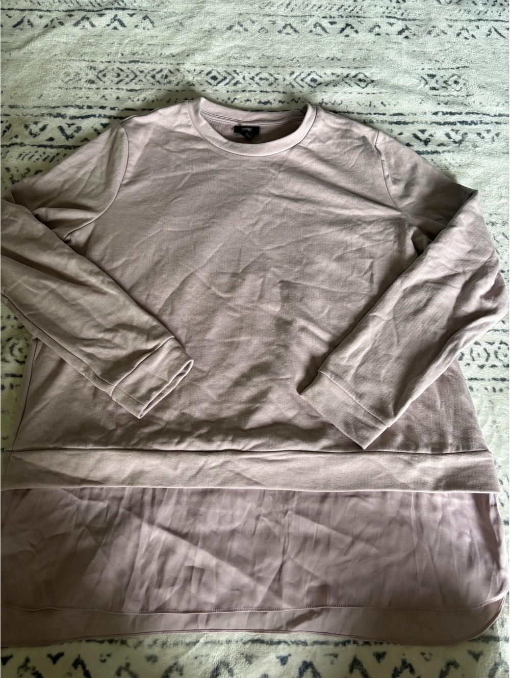 Wyse Oversized Long Sleeve Shirt XXL Light Pink